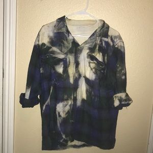 button up tye dye flannel